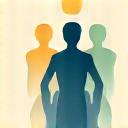 Illustrative icon of a human figure surrounded by interconnected wellness elements, symbolizing holistic health.