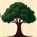 Illustrative icon of an ancient tree with deep roots, symbolizing longevity and enduring health.