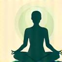 Illustrative icon of a calm person meditating, representing stress management.